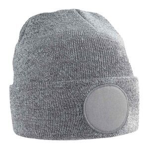 Beechfield Circular Patch Beanie / Heather Grey